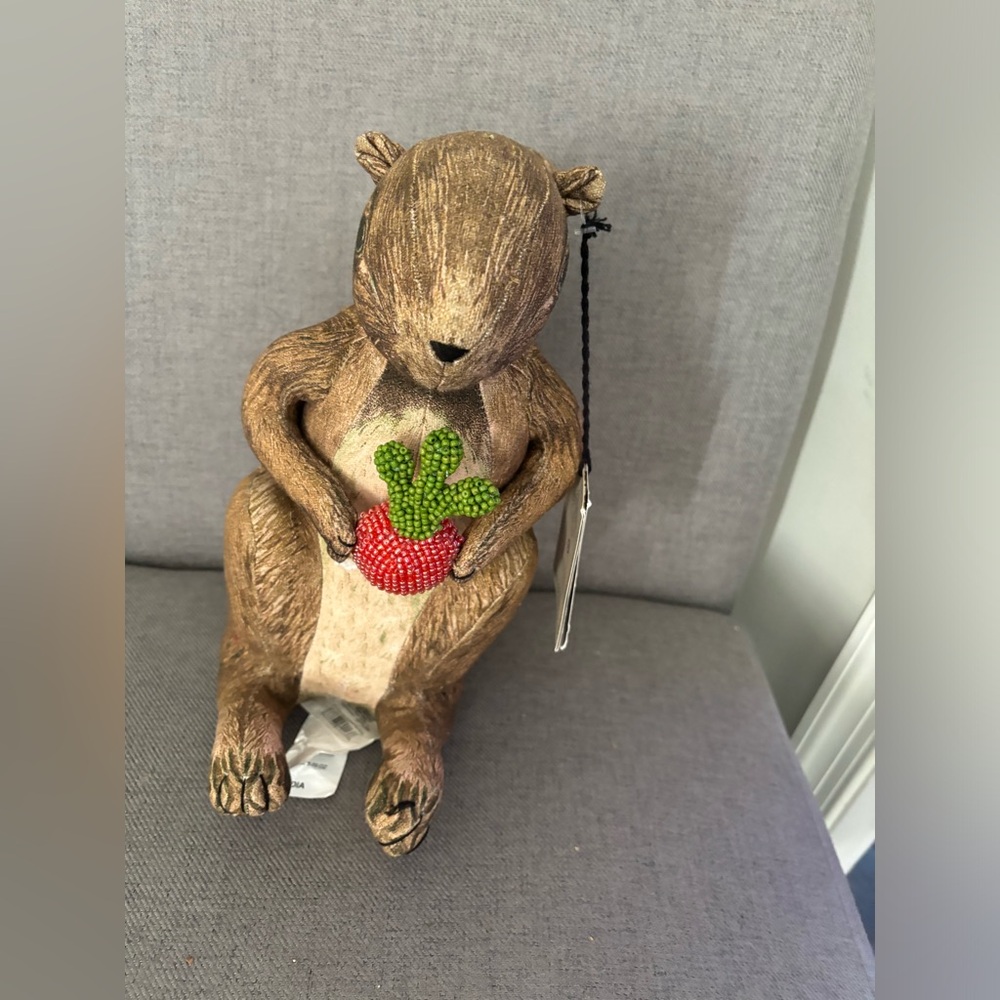 John Derian 11” squirrel pillow nwt